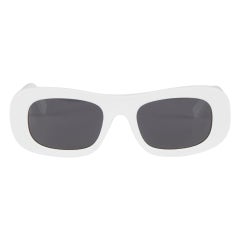 Salvatore Ferragamo White Rectangle Tinted Sunglasses