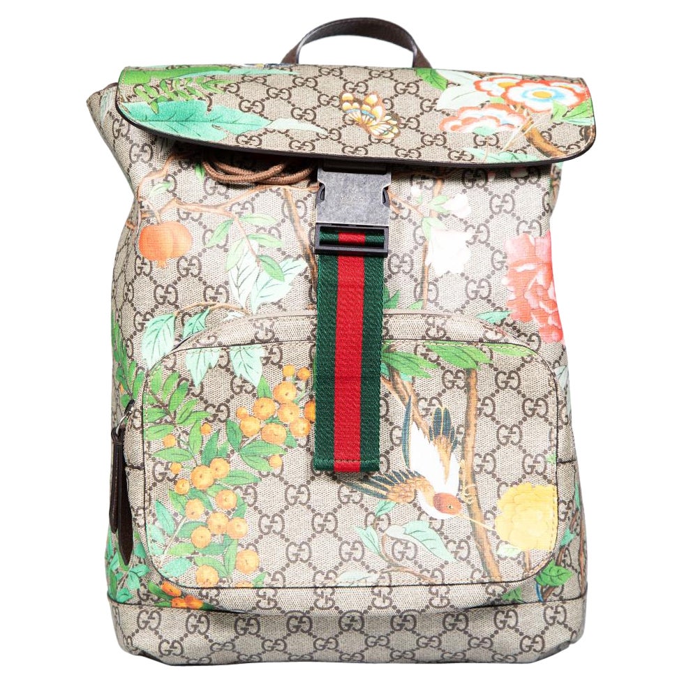 Gucci Supreme GG Monogram Tian Web Single Buckle Backpack For Sale