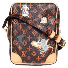 Louis Vuitton 2018 Brown Grace Coddington Catogram Paname MM Crossbody Bag