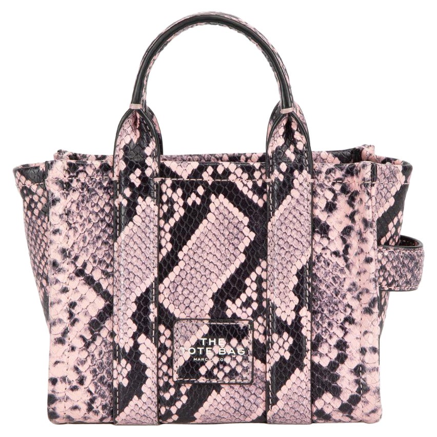 Marc Jacobs Pink The Snake-Embossed Crossbody Tote For Sale