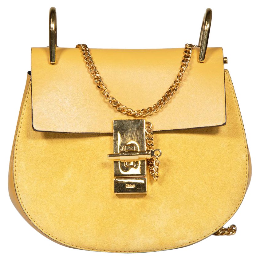 Chloé Yellow Suede Drew Crossbody Bag For Sale