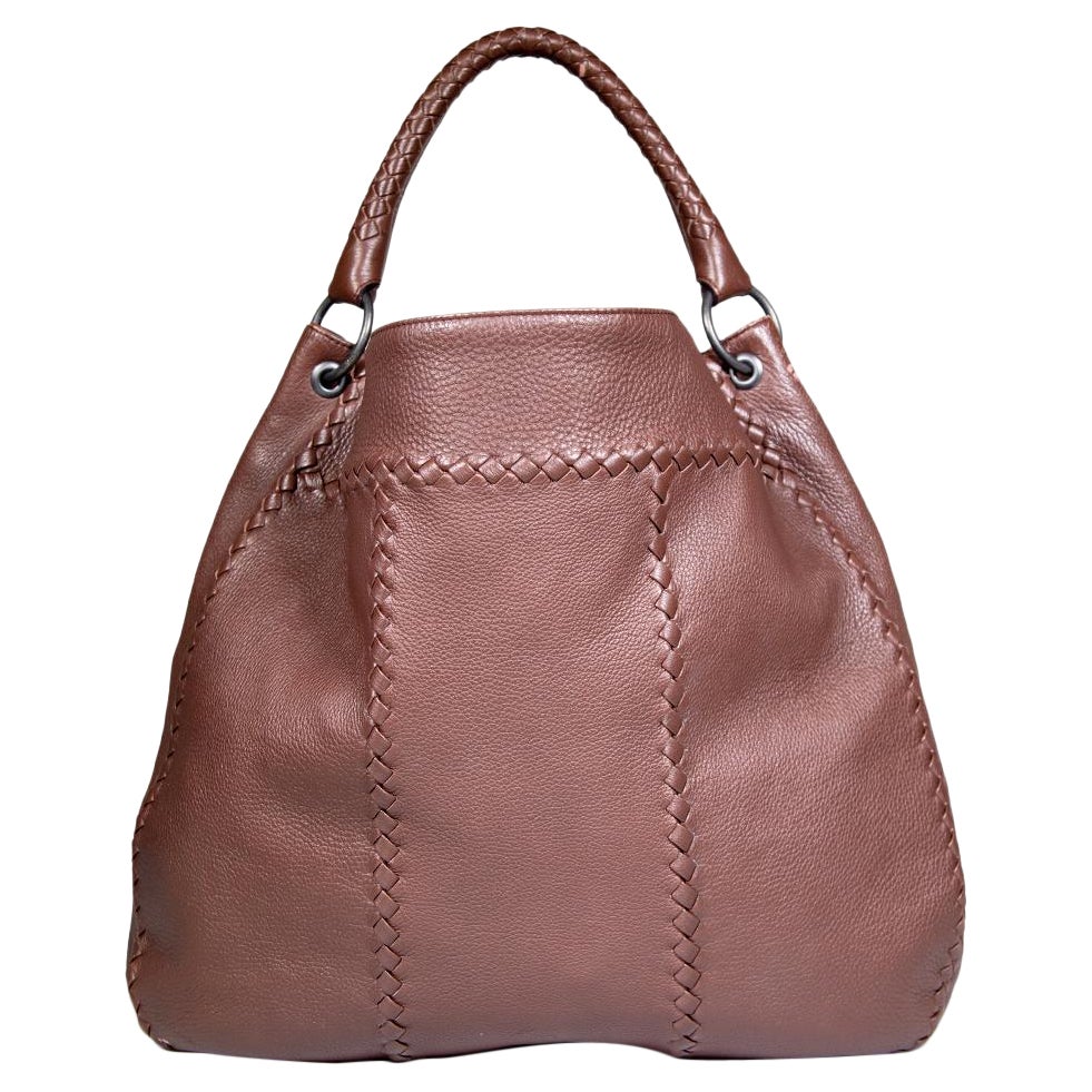 Bottega Veneta Brown Leather Cervo Hobo For Sale