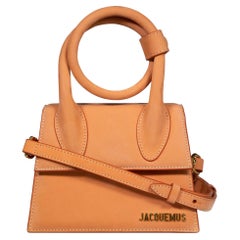 Jacquemus Orange Leather Le Chiquito Noeud Top Handle Bag