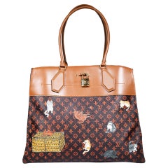 Louis Vuitton 2018 Marrone Grace Coddington Catogram City Steamer XXL Cabas