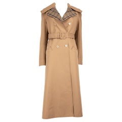 Gucci Trench marrone con dettaglio farfalla e cintura taglia S