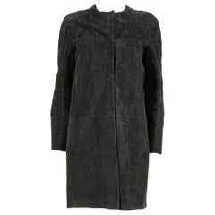 Manteau long Max Mara en daim vert, taille XS