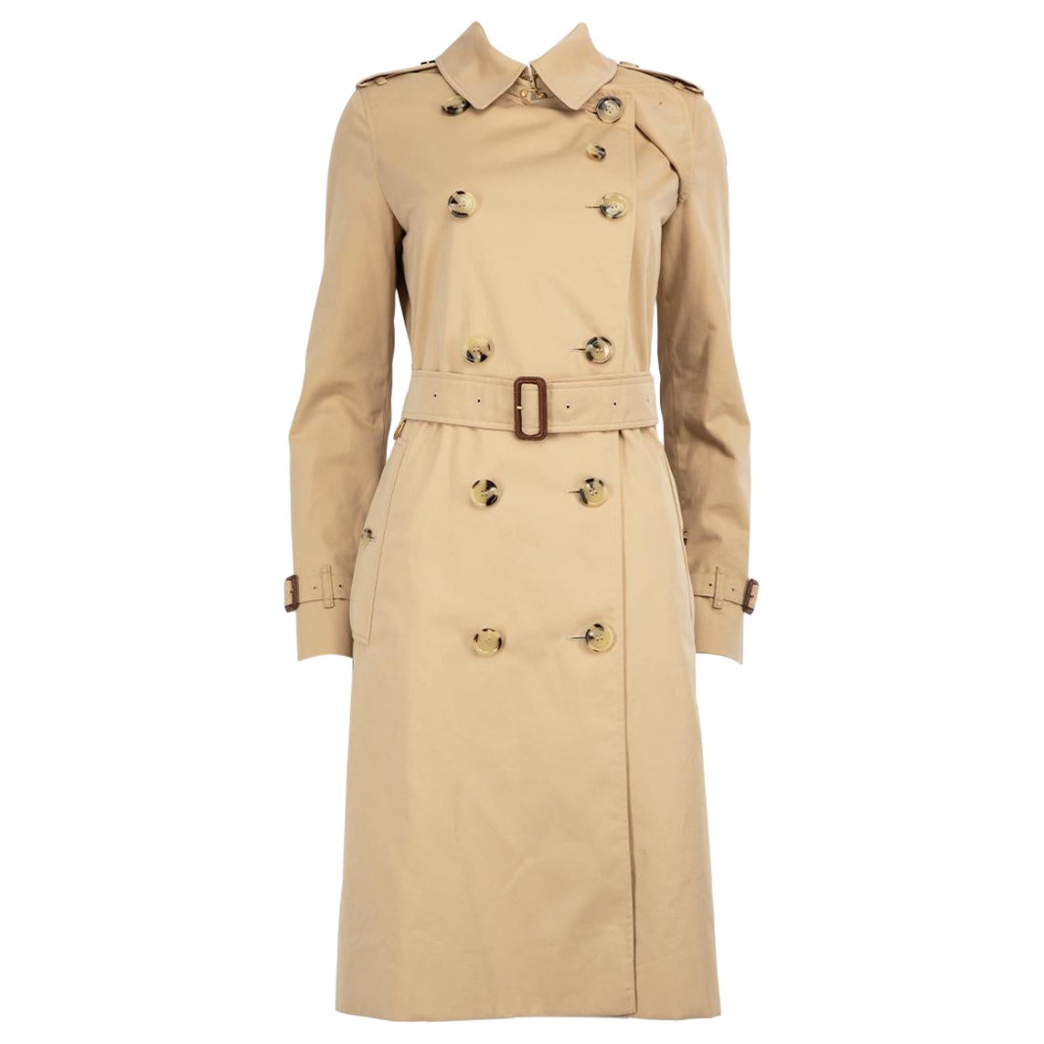 Burberry Beige The Kensington Belted Trench Coat Size XXS For Sale