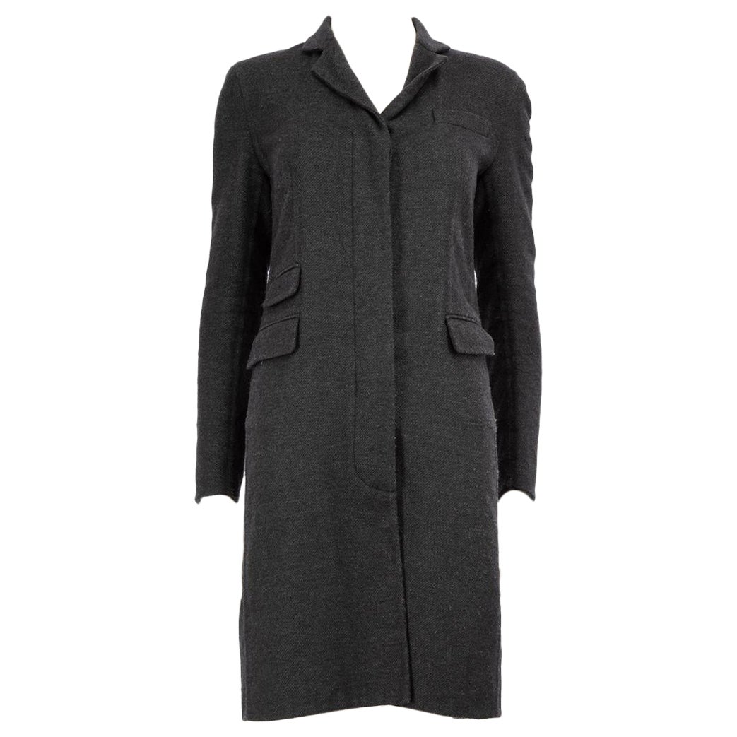 Ralph Lauren Dark Grey Wool Mid-Length Coat Size S For Sale