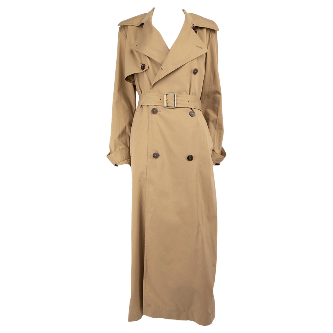 Loewe FW23 Beige Long Belted Trench Coat Size S For Sale