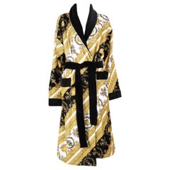 Versace Baroque Print Cotton-Terry Bathrobe Size XL