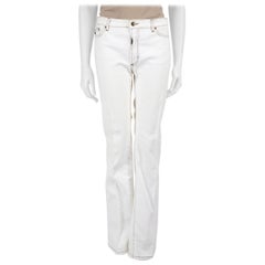 Roberto Cavalli Weiße Jeans aus Denim mit Kontraststichmuster Größe L
