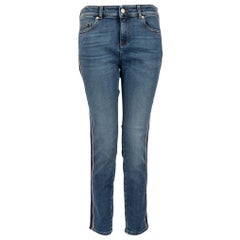 Alexander McQueen Blau Denim Side Tape Jeans Größe L