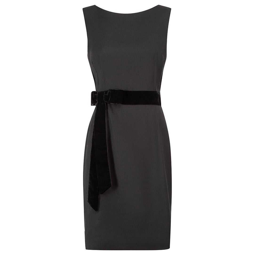 Dolce & Gabbana Black Wool Sleeveless Dress Size L For Sale