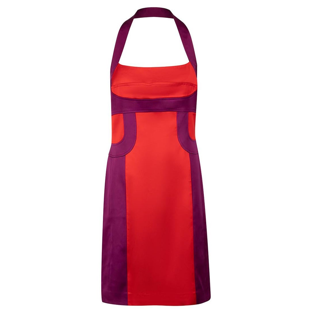 Karen Millen Vestido rojo y morado con panel de escote halterno Talla XL en venta