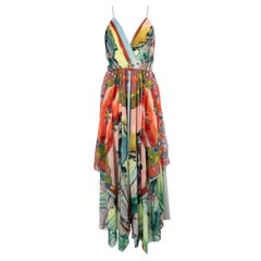 Alice + Olivia Abstract Print Open Back Maxi Dress Size M