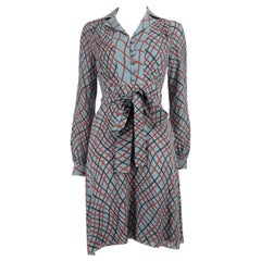 Used Gucci Checkered Belted Knee Length Dress Size XXS