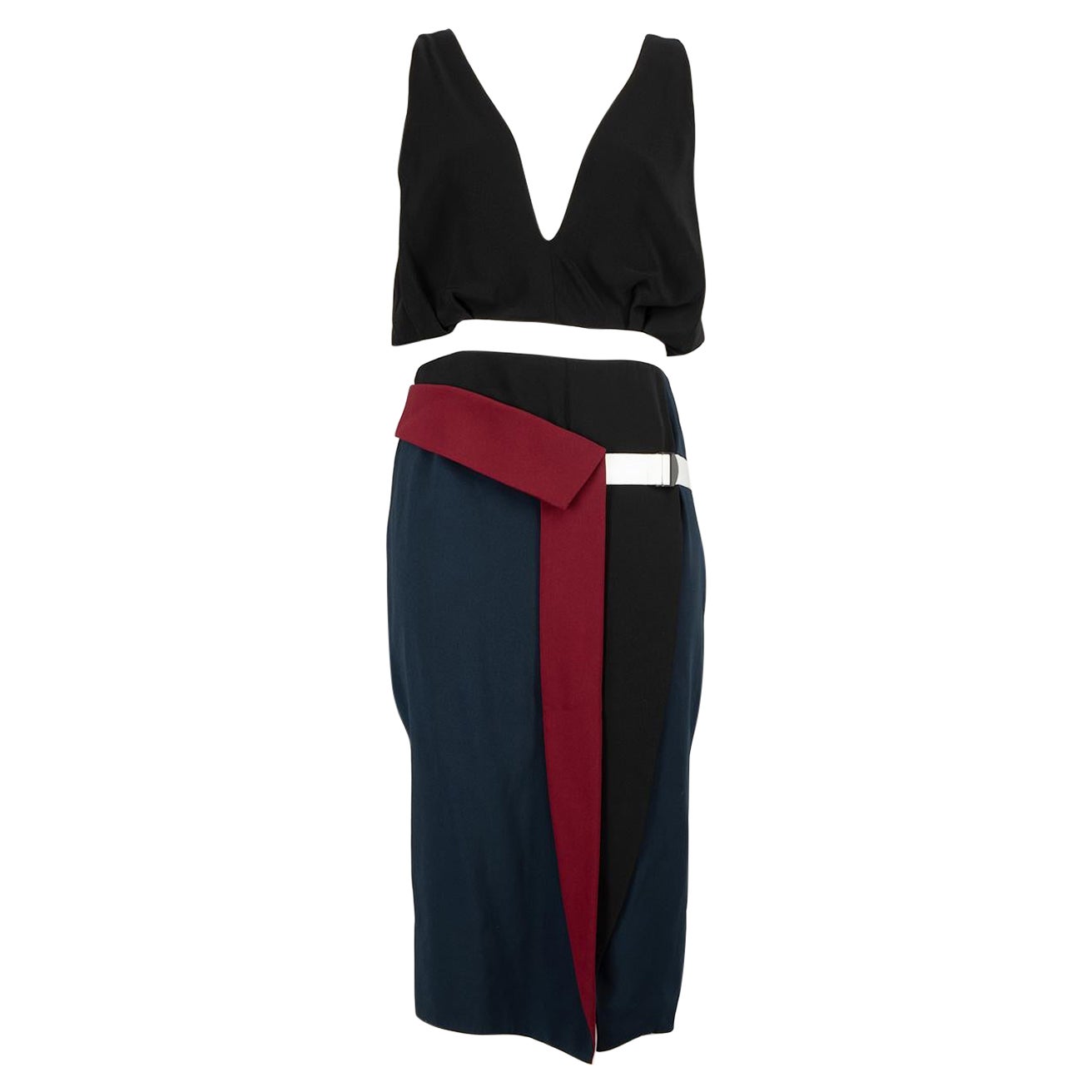 Peter Pilotto Sleeveless Buckled Knee-Length Dress Size L For Sale