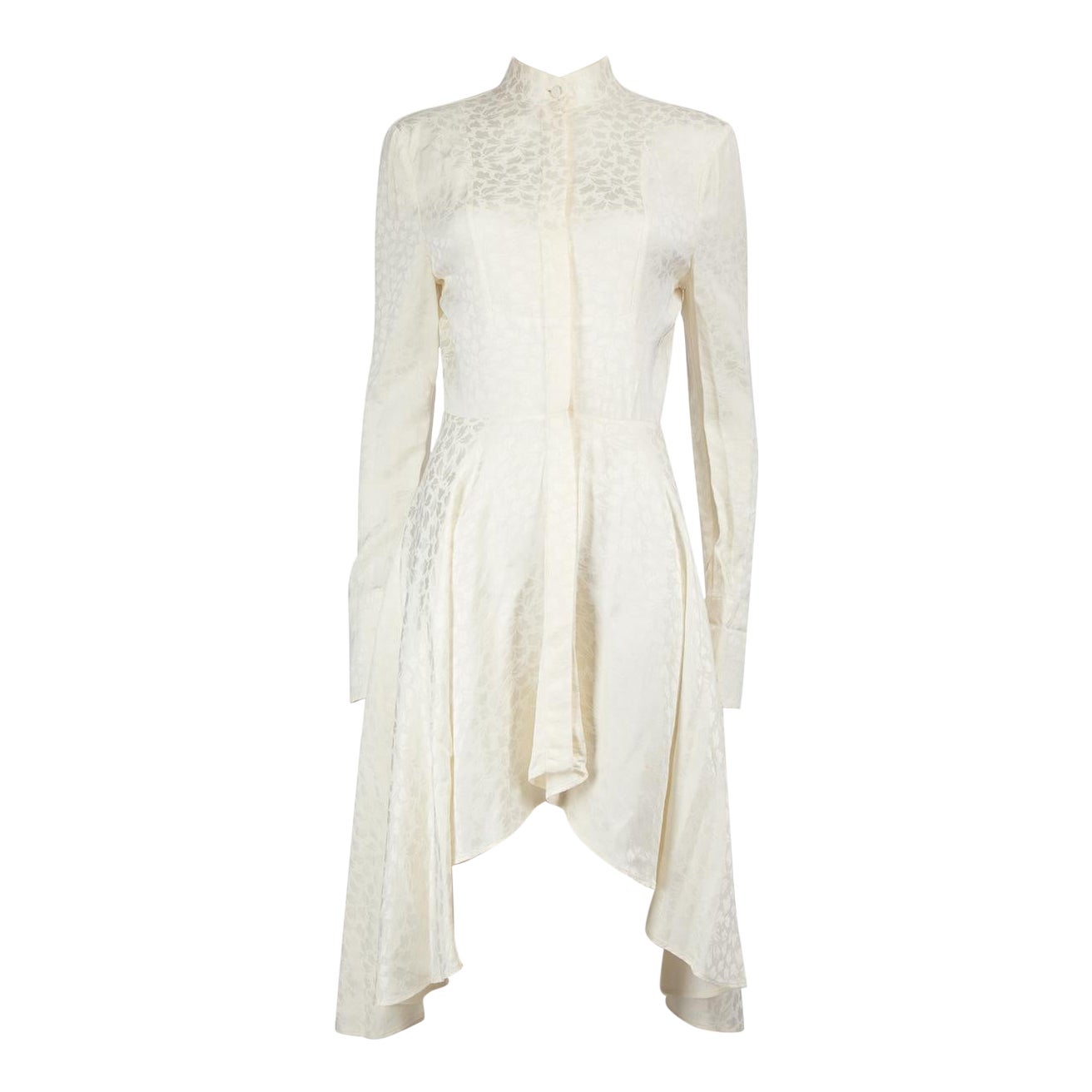 Alexander McQueen White Jacquard Pattern Dress Size S For Sale