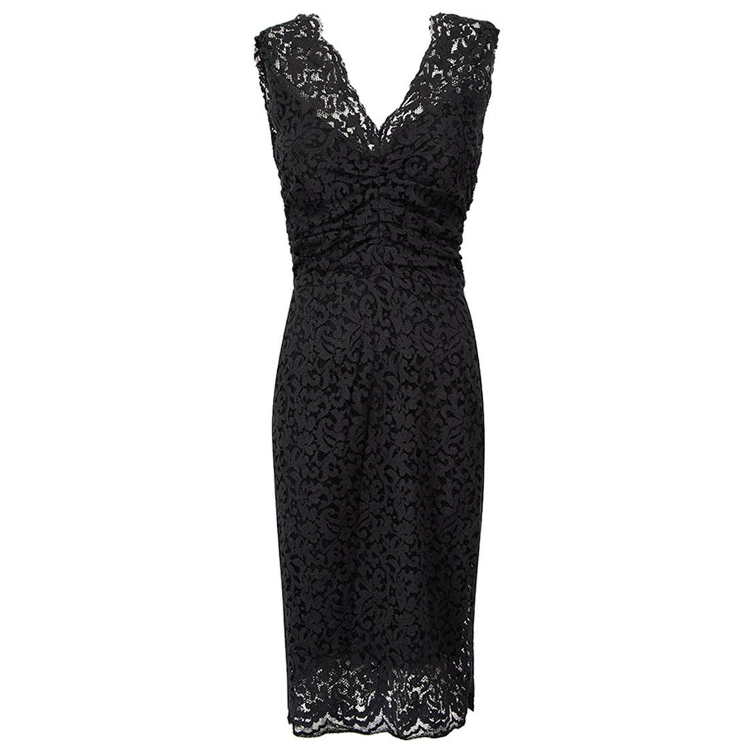 Dolce & Gabbana Navy Lace Ruched Dress Size S For Sale