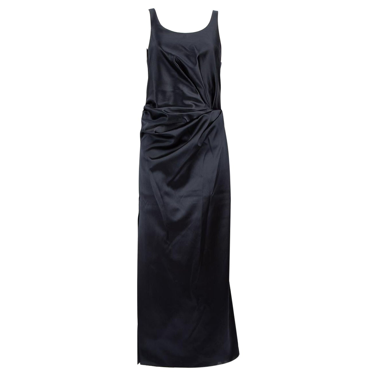 Fendi FW23 Navy Maxi Sleeveless Dress Size S For Sale