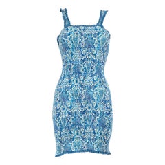 Rhode Blue Floral Jasmine Smocked Mini Dress Size M