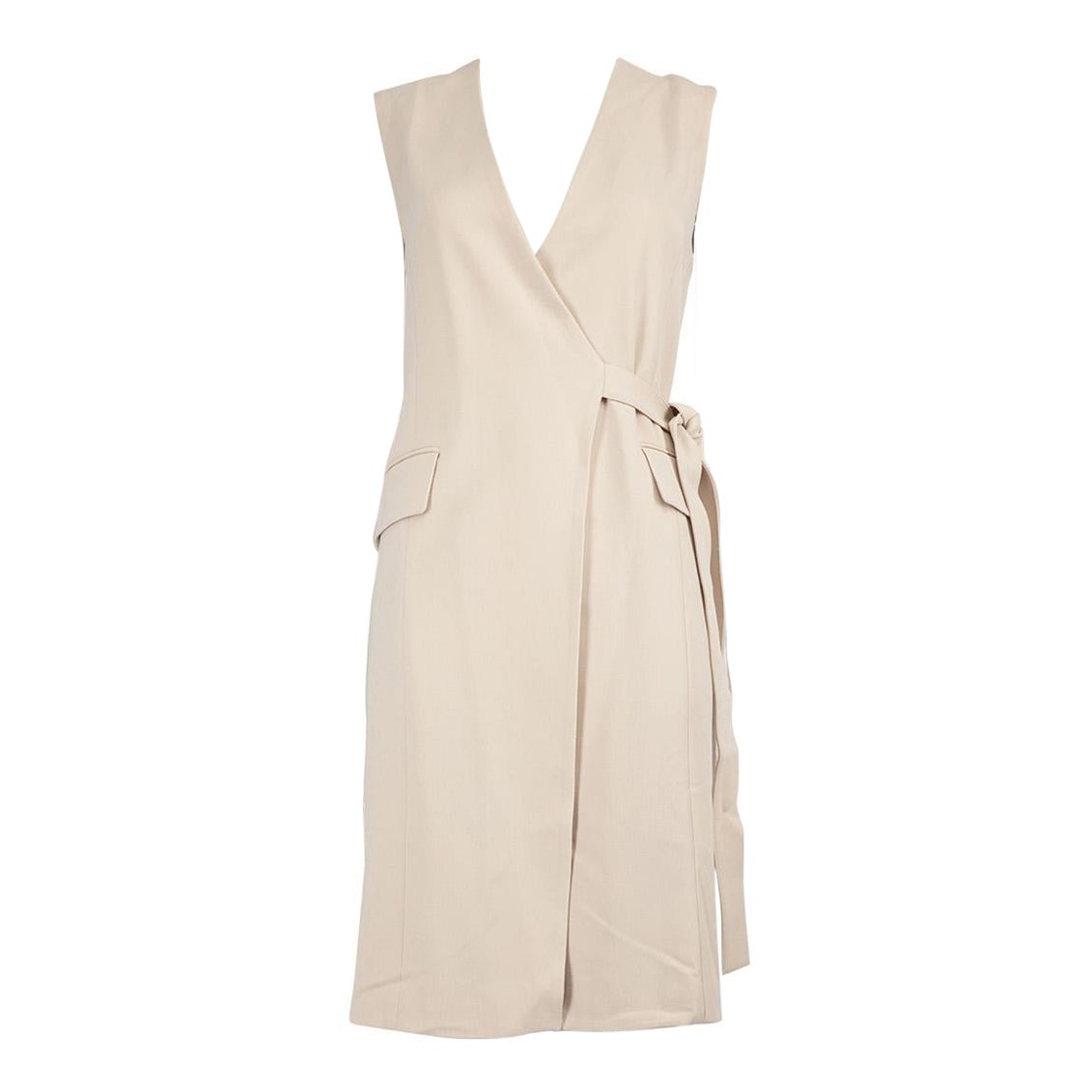 Theory Beige Front Tie Sleeveless Vest Size XXS For Sale