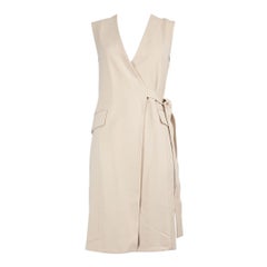 Theory Beige Front Tie Sleeveless Vest Size XXS