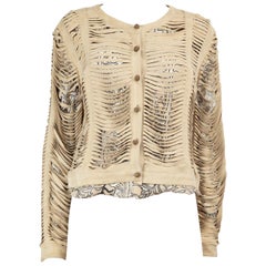 Roberto Cavalli Beige Suede Laser Cut Jacket Size XXL