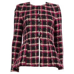 Badgley Mischka Checkered Pattern Tweed Jacket Size S
