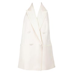 Stella McCartney - Manteau à col bénitier en soie écrue, taille L