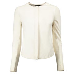 Vince Cream Leather Fitted Jacket Size XS