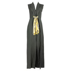 Amanda Wakeley Green Belted Wide Leg Jumpsuit Size S