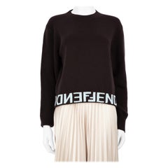 Fendi FW23 Dark Brown Wool Knit Sweater Size S