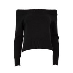 Alexander McQueen H/W23 Schwarzer Wollstrickpullover Größe S