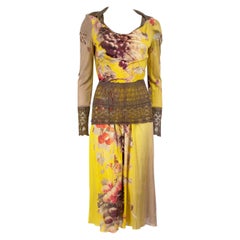 Jean Paul Gaultier Floral Butterfly Silk Crochet Set Size M