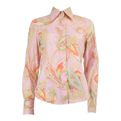 Etro Rosa Hemd mit Paisleymuster Größe L