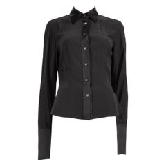 Escada Black Silk Long Sleeves Shirt Size S