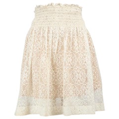 Valentino Garavani White Lace Mini Skirt Size S