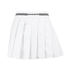 Miu Miu FW23 White Pleated Mini Skirt Size M