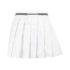 Miu Miu FW23 White Pleated Mini Skirt Size M