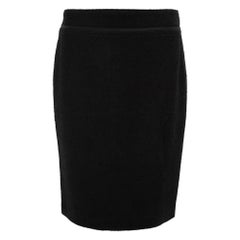 Versace Black Textured Mini Pencil Skirt Size M