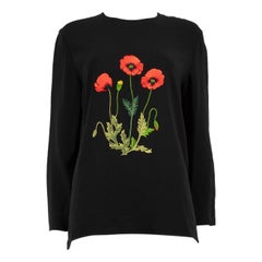 Stella McCartney Black Embroidered Flower Top Size L
