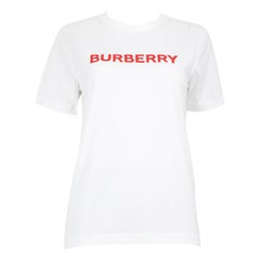 Burberry FW23 Weißes T-Shirt mit Logodruck Größe XS