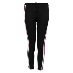 Schwarze Gucci-Hose mit Perlenbesatz und Webbandbesatz in Schwarz, Größe XS