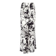 Anne Fontaine Black & White Floral Print Wide Leg Trousers Size XXXL