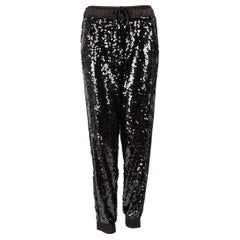 Versace Black Sequin Embellished Track Pants Size M