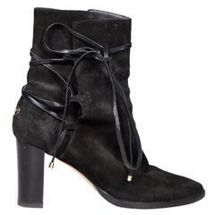 Jimmy Choo - Bottes à lanières en daim noir - Taille IT 37