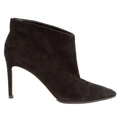 Gianvito Rossi Black Suede Ankle Point-Toe Boots Size IT 38