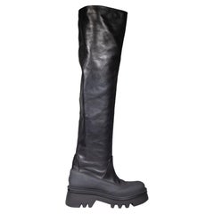 Chloé Black Leather Raina Over-The-Knee Boots Size IT 41