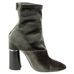 3.1 Phillip Lim Metallic Olive Velvet Ankle Boots Size IT 39.5